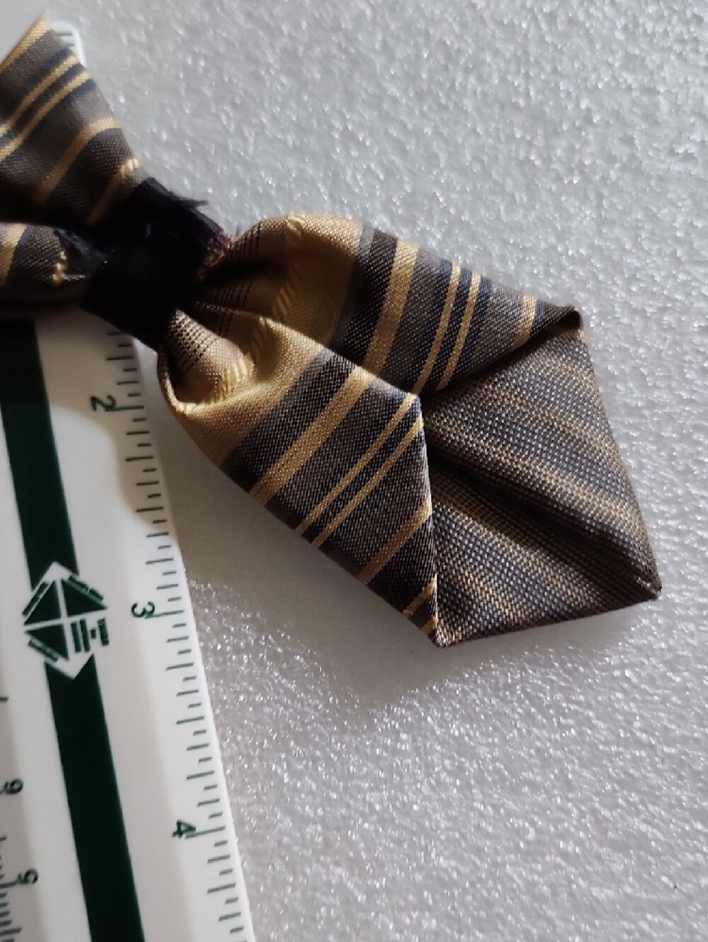 Hand Crafted Brown and Gold Slip-On Collar Tie - Picture 6 of 8